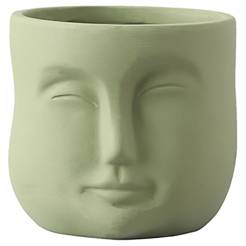 Creative Humanoid Head Ceramic Flower Pot Plant Flower Vase Garden Decoration Special-shaped Irregular Human Head Vase Art Decor