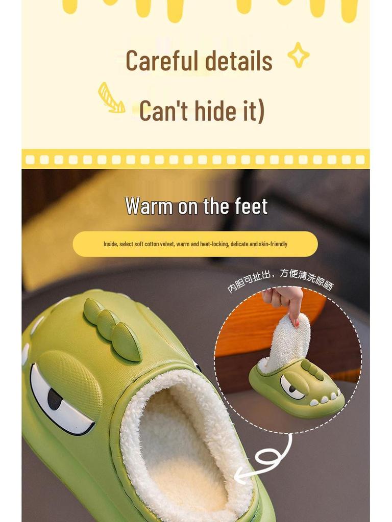 Children’s Winter Cotton Slippers: Fleece-Lined, Waterproof, EVA Squishy Feel, Warm, Closed Heel - Parent and Child Sizes Available