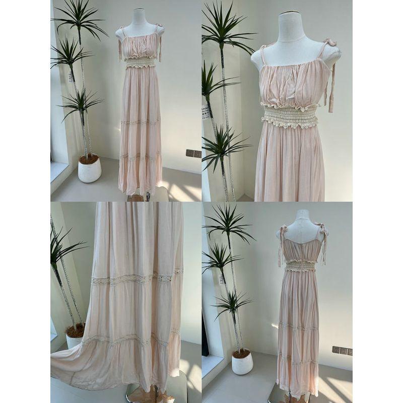 2025 Summer New Niche Australian Single Bourette Vacation Wear Color Floral Skirt Romantic Color Dress