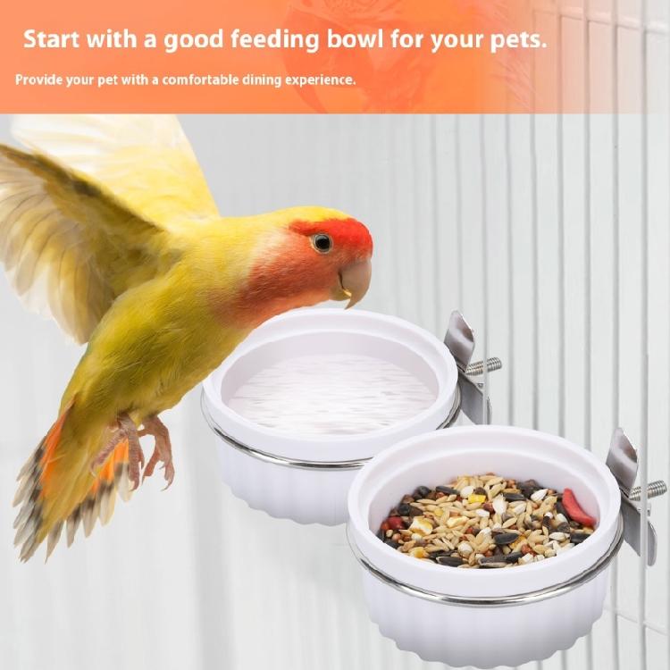 Parrot Food Bowl Clamps Holders Coops Cup,Bird Cage Water Bowl for Parakeet African Greys Conure Bird Feeding Dish Cups
