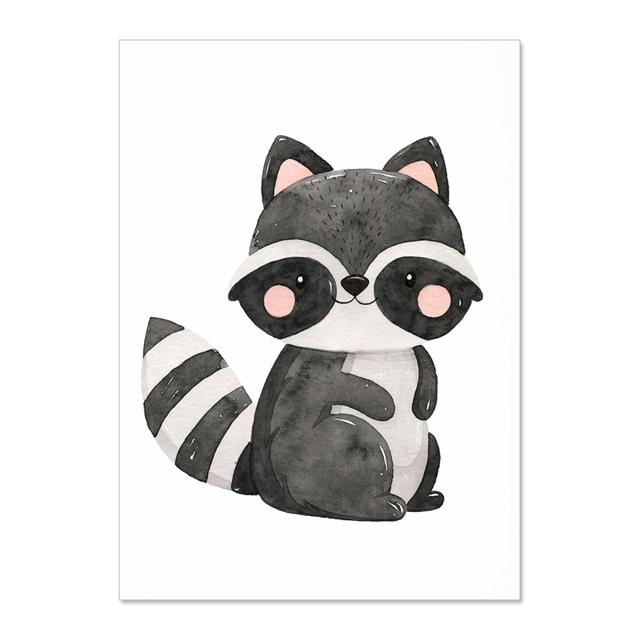 Animal Rabbit Sika Deer With Flowers Nursery Wall Art Canvas Painting Posters And Prints Wall Pictures Baby Kids Room Décor No Frame