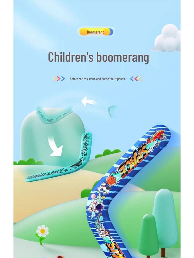 Children's Soft EVA Foam Boomerang - Hand-Thrown Outdoor Sports Toy