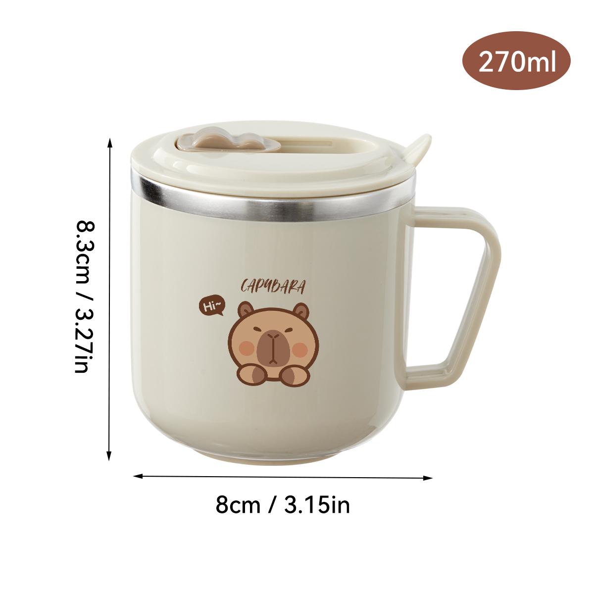 

Миниатюрная детская двухстенная изолированная кружка для воды с трубочкой и ручкой из нержавеющей стали 316, герметичная кружка для кофе 201-300ml