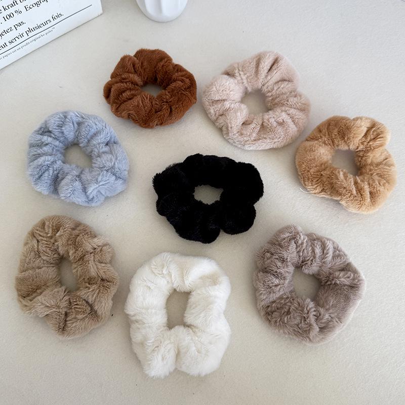 Herbst/Winter Plüsch Haargummis - Groß Süße Milchtee Farbe für Frauen