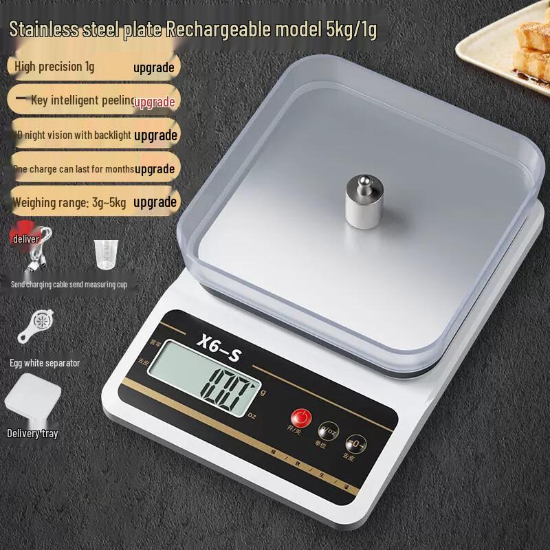 Jinmiao Digital Kitchen Scale with Stainless Steel Plate