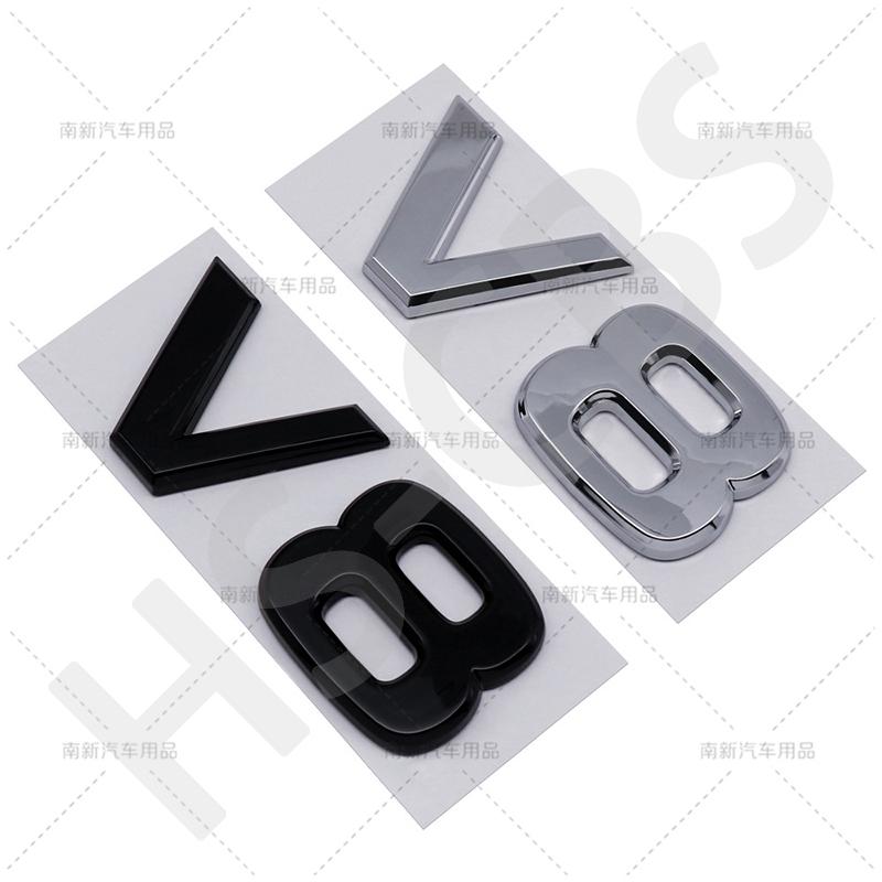 3D ABS Chrome V8 Letters Car Fender Badge Sticker V8 Emblem Badge Logo Car Styling Accessories