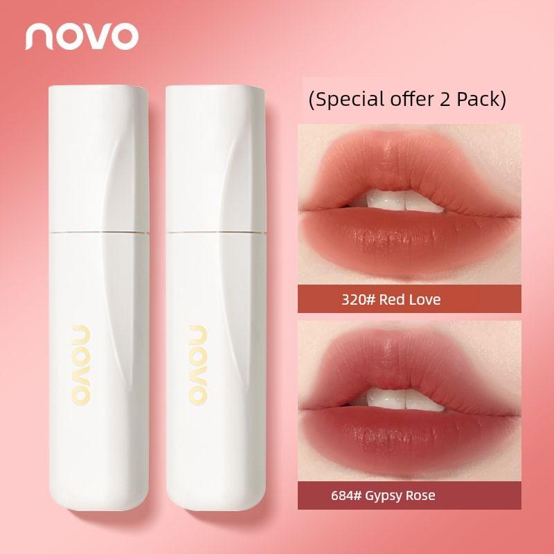 Novo Mist Lip Lacquer Low Saturation Plain Makeup Nude Lipstick Female Lip Gloss Non-Fading No Stain on Cup Student Cheap