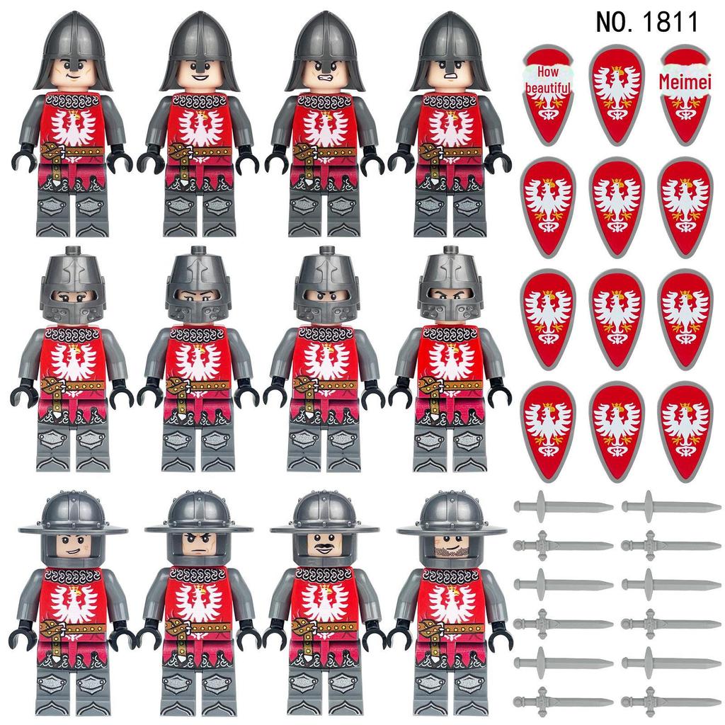 Medieval Knight Castle Building Blocks & Toy Soldiers Kit - 1813 Pieces