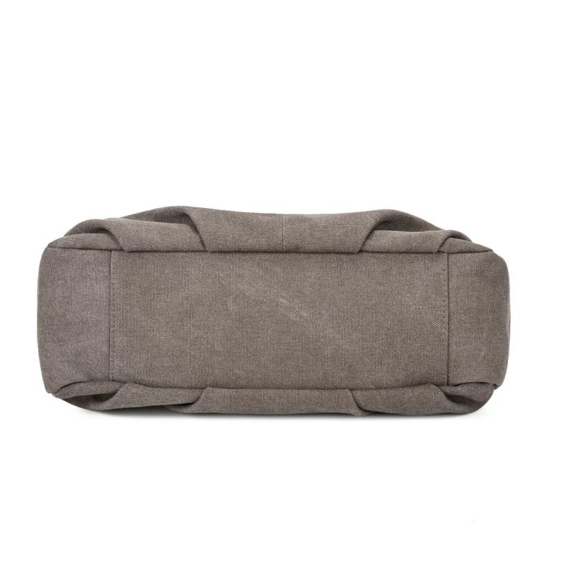 Lässige Canvas-Tragetasche mit gefaltetem Frontdesign Lange Schultergurte Große Kapazität Shopper-Tasche für den täglichen Gebrauch