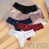 1/3 PCS Sexy Lace Panties for Women Low-rise Thong Transparent Breathable Comfortable High-quality Embroidered Soft Stretch Ladies Underwear