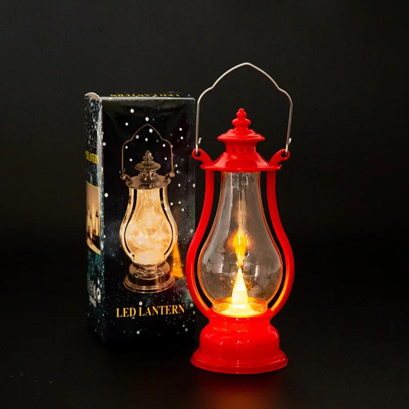 Multicolor Interior Decorative Desk Lamp Led Retro Small Oil Lamp   Portable Wind Candle Lamps Decoration Kerosene Lights