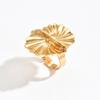 Hollow flower ring European and American niche design sense irregular spiral imitation pearl open ring jewelry women
