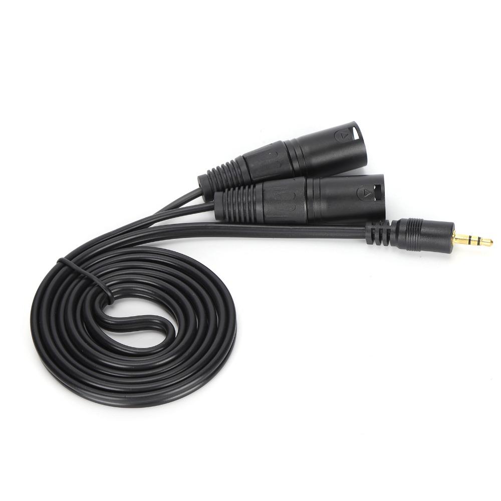 Plug and Play Microphone Cable 1/8 Inch to 3-Core Double XLR Audio Adapter Cable  Audio Recording
