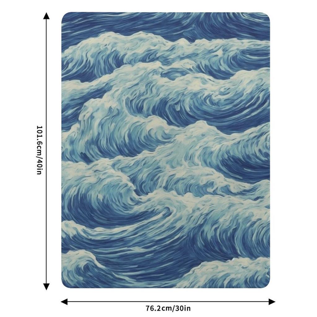 Sea Waves Throw Blanket Fade Resistant Durable Throw Blanket
