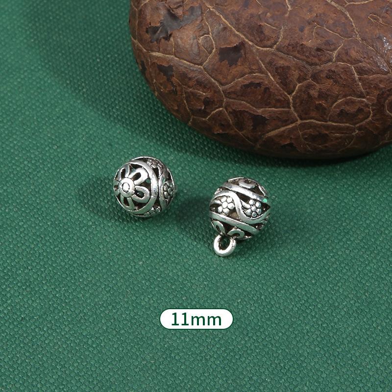 

10 шт. Китайский стиль ретро пуговицы чонсам круглая металлическая пуговица стиль Тан пуговица ханьфу декоративная рубашка китайский стиль пуговица маленькая 3 #retro silver-flower [11mm]