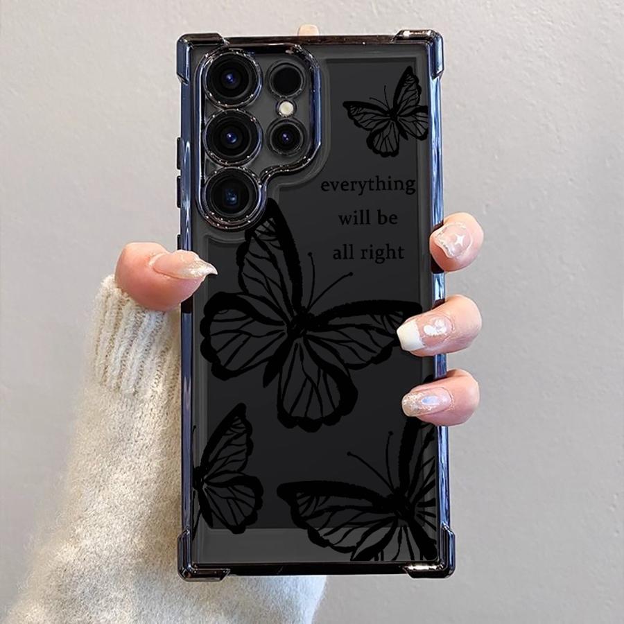Ink Butterfly Case for Samsung Galaxy S21FE s24ultra s24fe S24 S25 Ultra S22 Ultra S20 FE S23 S25 Plus Soft Cover