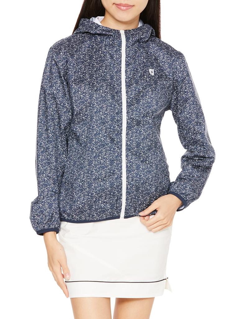 FootJoy Splatter Print Wind Hooded Jacket FJW-F22-O01 Women's Navy Small