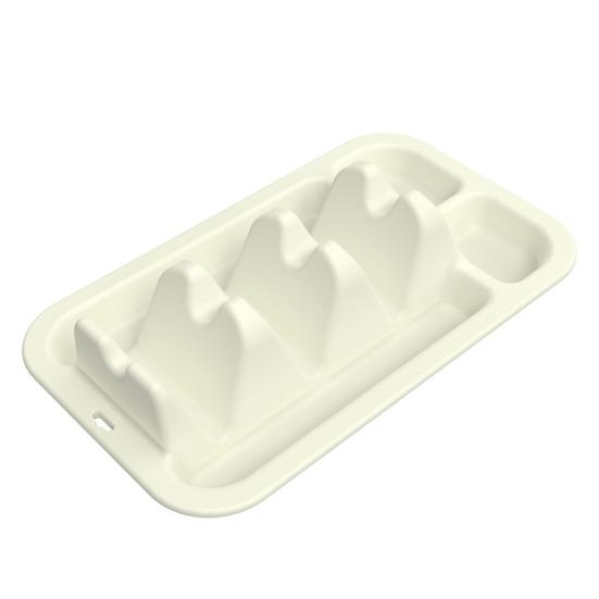 Silicone Taco Holder with 3 Dividers Reusable Tortilla Rack Non-Slip Food Dish Heat Cold Resistant Burrito Holder