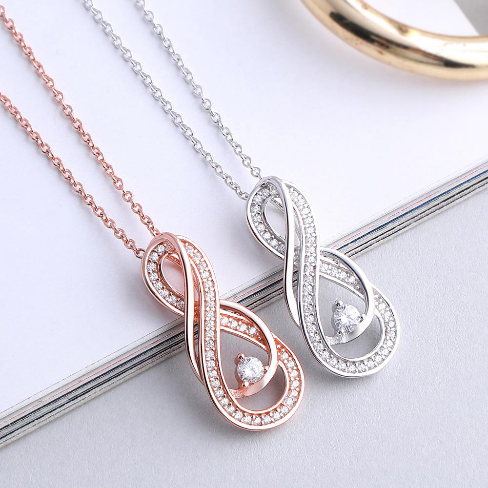 Fashion Ladies 8 Character Pendant S925 Silver Necklace