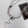 Titanium steel pin necklace men's new ins trendy personality design hip hop versatile accessories
