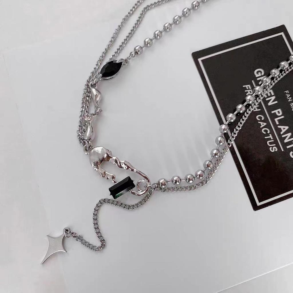 Titanium steel pin necklace men's new ins trendy personality design hip hop versatile accessories