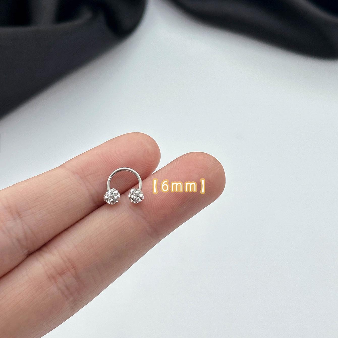 Роскошные геометрические серьги-гвоздики с бриллиантовой огранкой и спиральным U-образным и C-образным дизайном 6mm