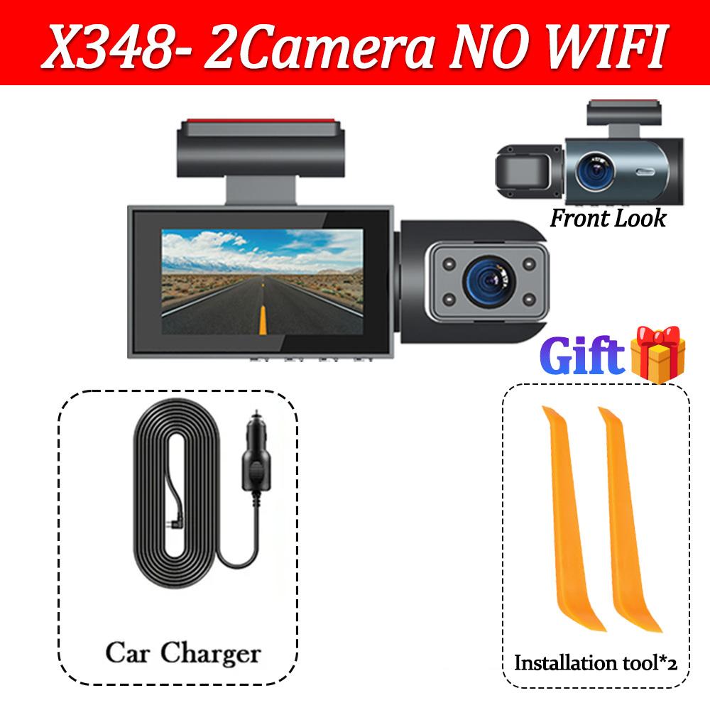 

3-объективный WIFI видеорегистратор 1080P для автомобилей с камерой ночного видения, циклической записью, широкоугольный автомобильный видеорегистратор Came Black box с двумя камерами NONE