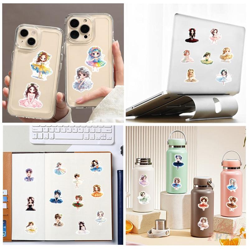 50Pcs/Set Dance Girls . Ballet Art Series 02 Stickers DIY Fashion Waterproof Doodle Decals Stickers
