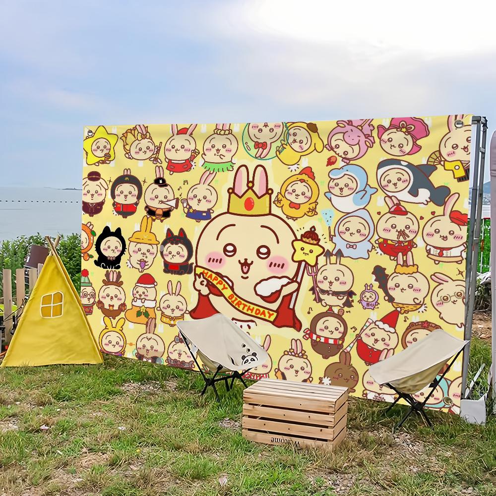 flag Cute Decoration D Outdoor Picnic Party Art Hanging Home Camping Party Banner Best C-Chiikawa sellers