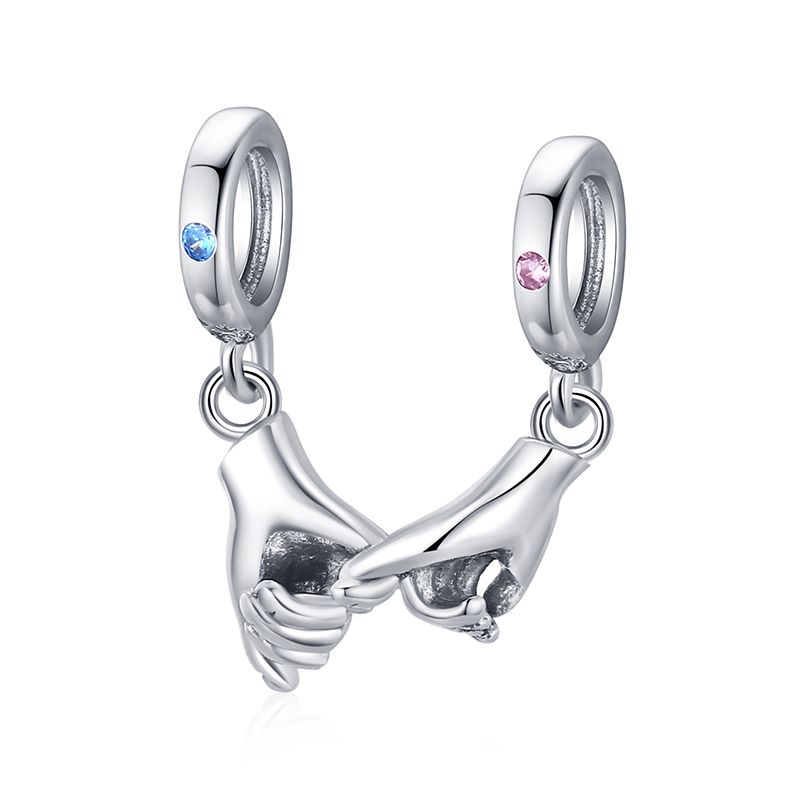 WOSTU Hot Selling Copper DIY Charms Heart Bead White Gold Plated Bird Pet Lotus Pendant Fit Original Bracelet Neckalce Wholesale