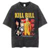 Famous Director Quentin Tarantino Movie Kill Bill Vintage Washed T Shirts Unisex Women Casual Cotton Retro Short Sleeve Tshirts