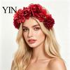 Halloween Hair Accessory 3D Flowers Hoop, Party Headband, Simulated Flower Hairband Rose Headband for Vacation Dance Accessories Gift