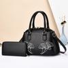 Womens Fashion Embroidered Tote Bag With Zipper Pockets For Daily Use