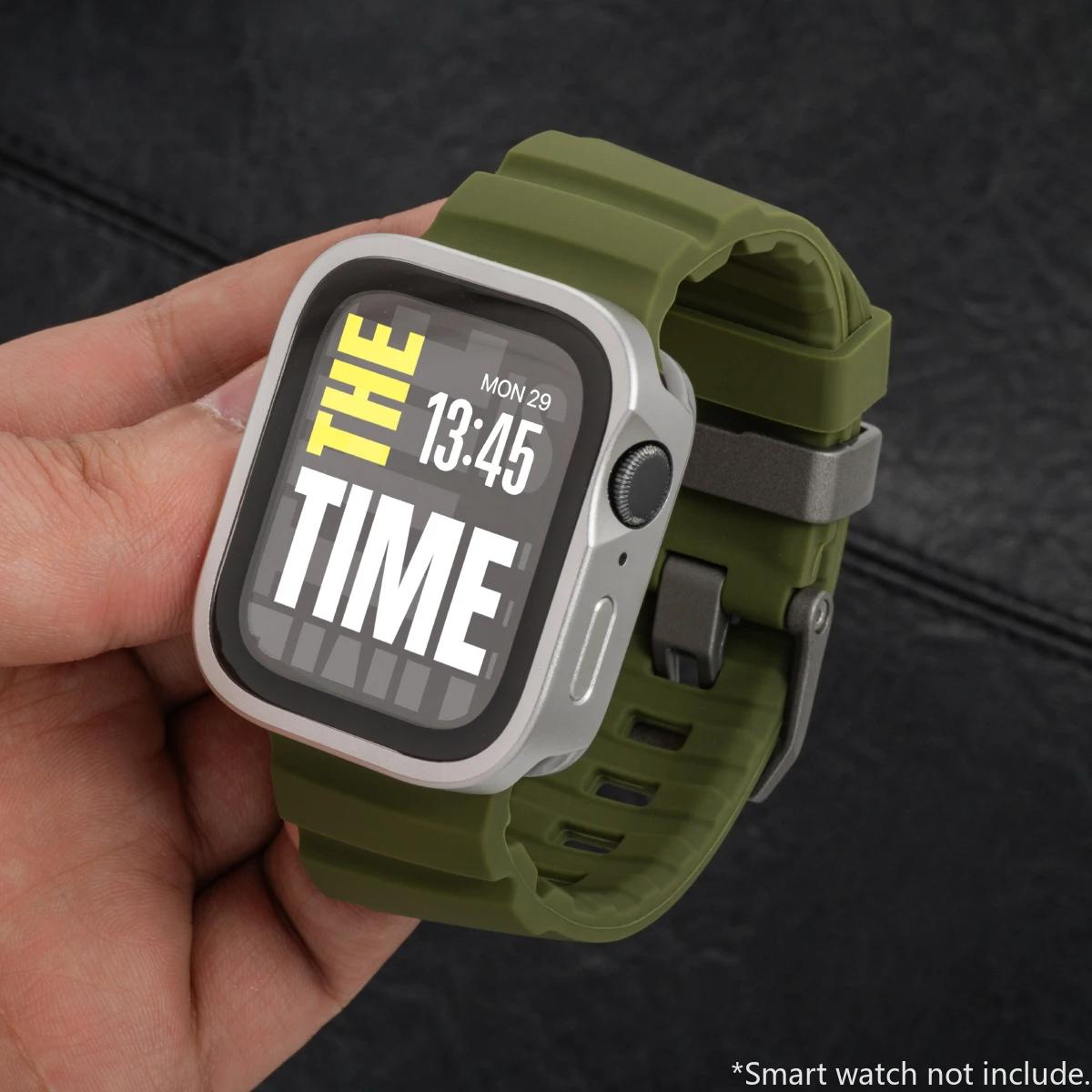 

Alloy+PC Case+Silicone Band for Apple Watch Ultra 3 2 49mm S11/10 46mm SE3/2/1 44mm 45mm iWatch Series 11 10 9 8 7 6 SE3 5 4 Series 6 5 4 44mm