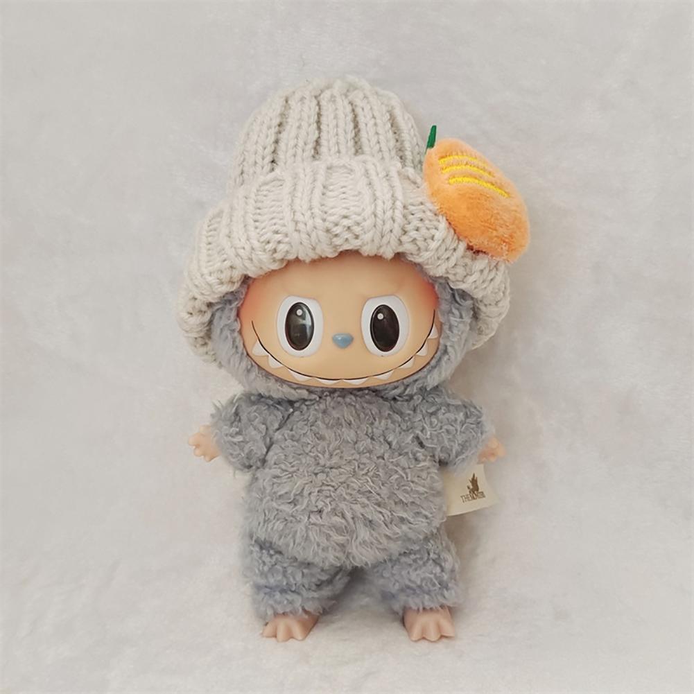 Doll Woolen Hat for Dollhouse Miniature for 15cm Labubu Color Match Hat Kawaii Cute Doll Accessories Kids Girls Toys