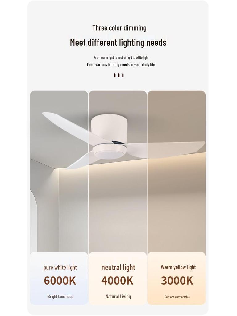Nordic Minimalist LED Ceiling Fan with Remote Control for Living Room, Study, or Restaurant