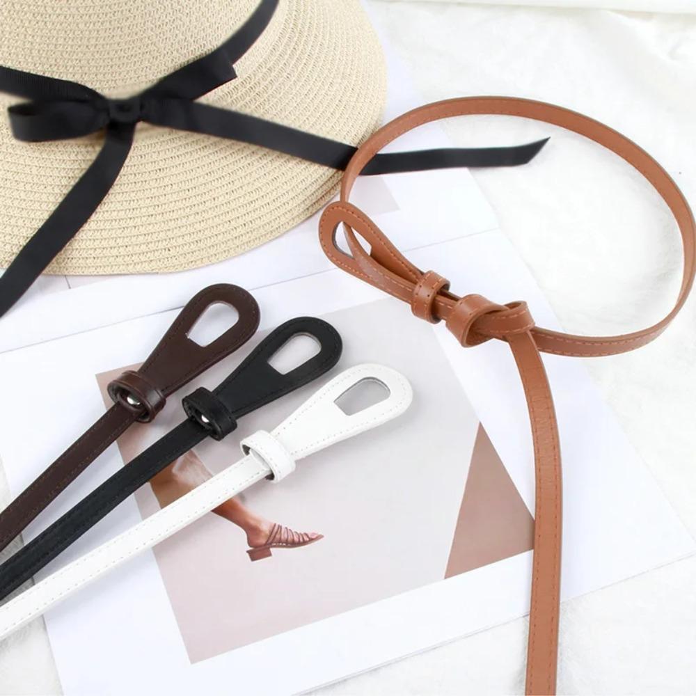 Solid Color Thin Belt Non-hole Waist Strap Ins Coat Accessories Jeans Dress