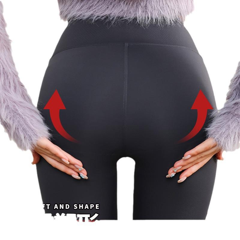 Women's Fleece-Lined Shark Pants: 2024 Thickened Black Gold Warm Yoga Leggings for Autumn/Winter