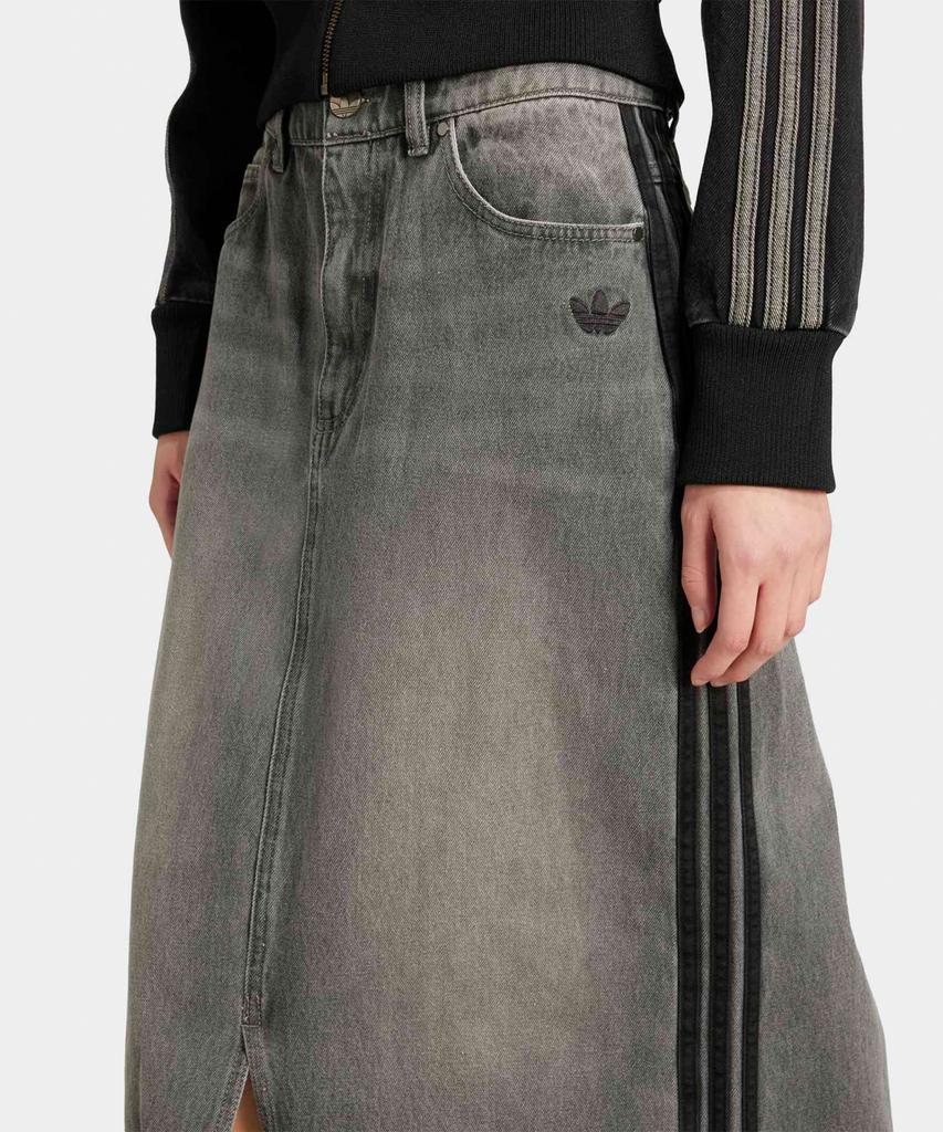 Adidas 3-Stripe Denim Long Skirt - Charcoal Black / Jw2659