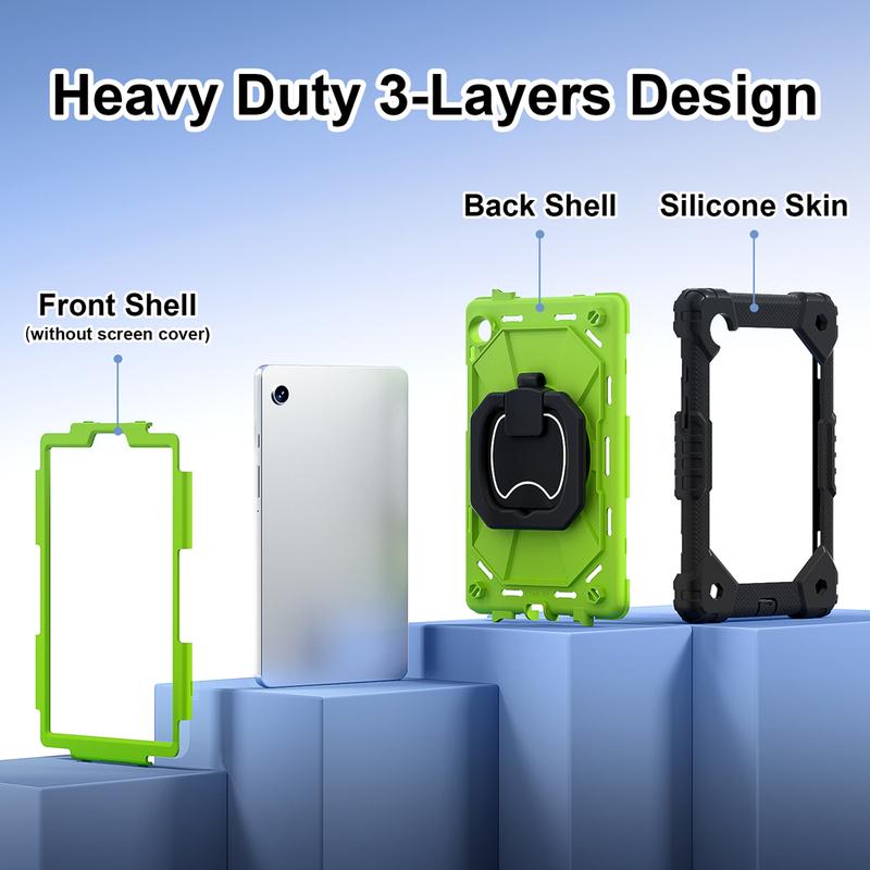 Silikon+PC Tragbare Tablet-Hüllen für Samsung Galaxy Tab A9/A11 Plus A9/A11+ A7 Lite Hülle für iPad 10/11/12. Pro Air mini6/7 Abdeckung Drehbarer Ständer