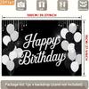 One 2D flat birthday celebration banner poster with a polyester background fabric.PMJ