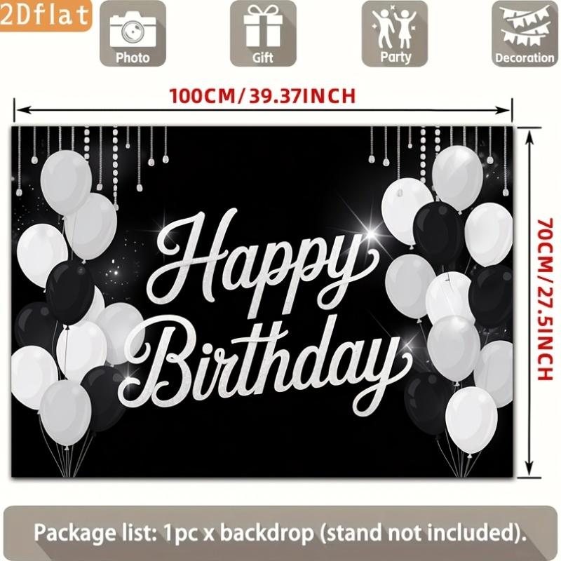 One 2D flat birthday celebration banner poster with a polyester background fabric.PMJ
