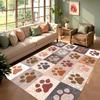 Colorful Pet Paw Print Carpet Adorable Paw Print Rug Non-Slip Soft Floor Mat for Living Room Bedroom Home Decoration Easy Clean