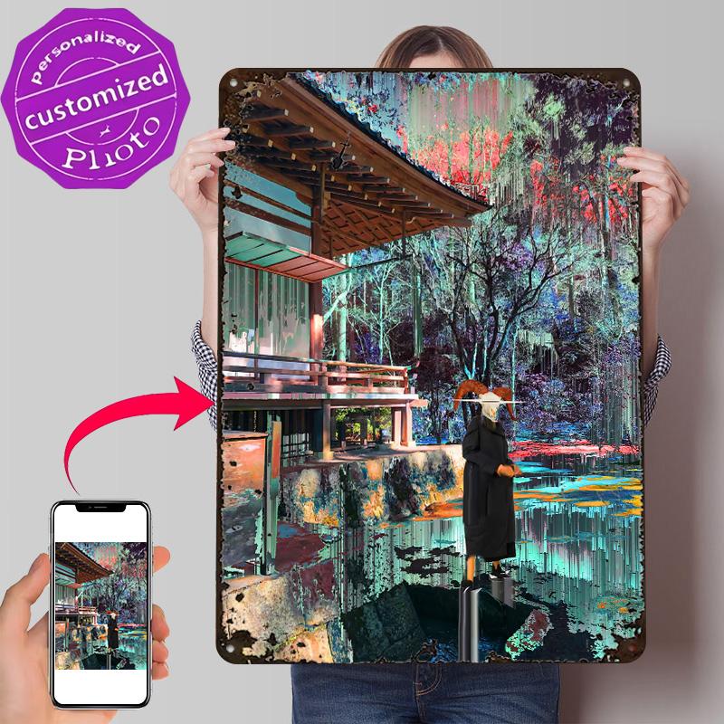 D Texture Printed Poster Custom Vintage Metal Tin Plate Sign for Wall Art Gaming Room Decoration Man Home Decor Luxury Cozy