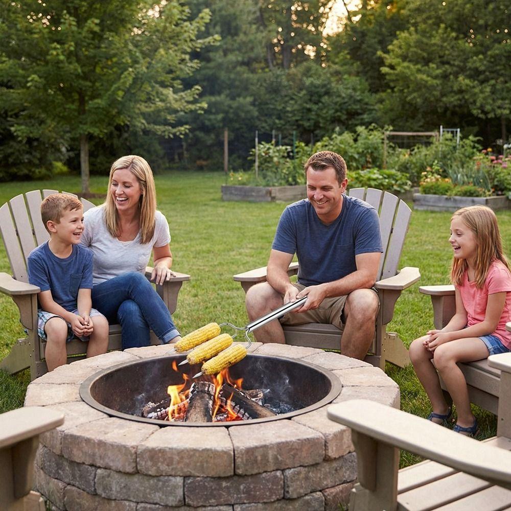 Vier-Zinken Steakgabel Edelstahl BBQ Grillgabel BBQ Besteck Barbecue Gabel Camping