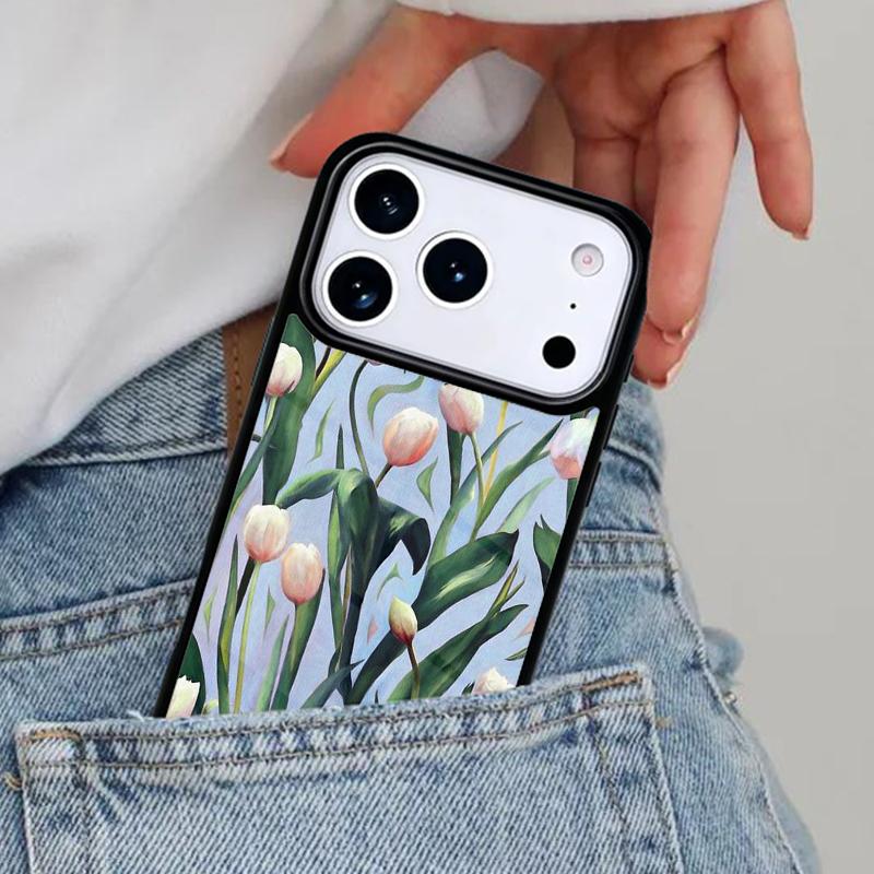 Tulips Flower Spring Phone Case for iPhone 17ProMax 12 13 14 15 16e 17 Pro Max Plus Air Cover