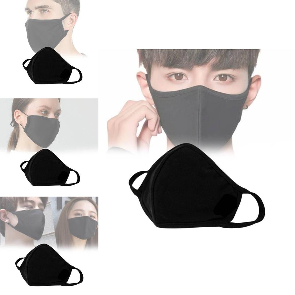 Atmungsaktive Schwarze Baumwoll-Gesichtsmaske Bequem Waschbar Winddicht Und Warm Für Alle Jahreszeiten