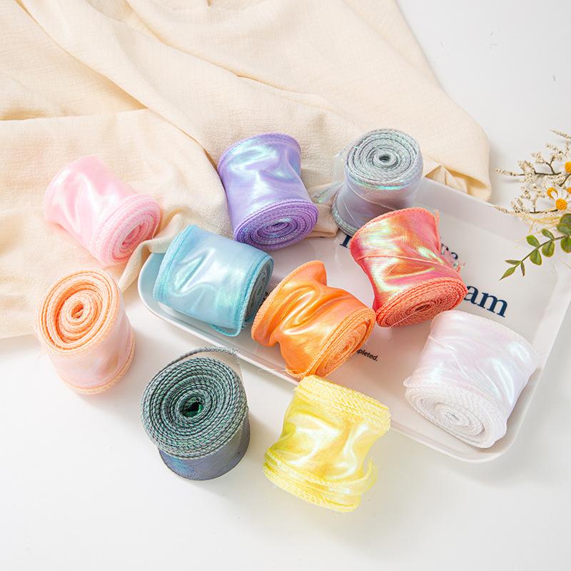 6cm Iridescent Fish Tail Ribbon for Cake Wraps, Bouquets, Gift Boxes, and DIY Projects.