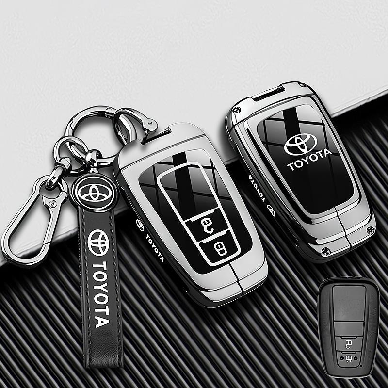 Car Key Case Cover Shell Fob For Toyota CHR Hilux Fortuner Land Cruiser 200 Camry Corolla Crown RAV4 Highland Key Chain