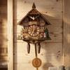 Cuckoo Wall Clock Wooden Retro Pop Out Bird Chime Hourly For Living Room Home Decor Cozy Vintage Centerpiece Gift For Family